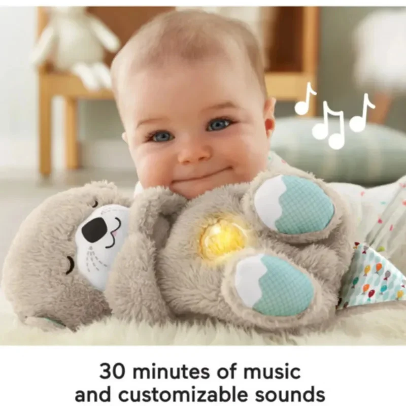 Sleep And Playmate Musical Otter Stuffed Animal Sleep Companion Breathes And Shines Baby Toy For Comfortable Babies Newborn Gift