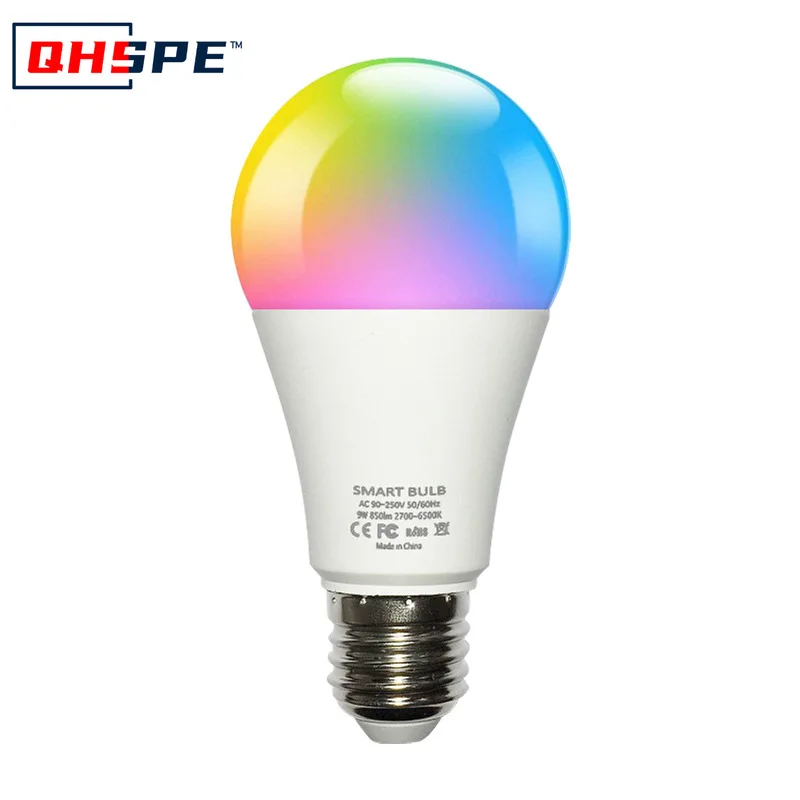 

Светодиодная умная красочная лампочка, голосовое управление Wi-Fi и Alexa, регулируемая яркость и цветопередача RGBCW, глобусная лампа A19, совместимая с Tuya