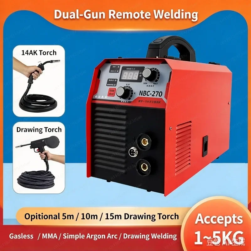 270 Pulse AC/DC Inverter Welder, Aluminum & Stainless Steel TIG Welding Machine with HF Start