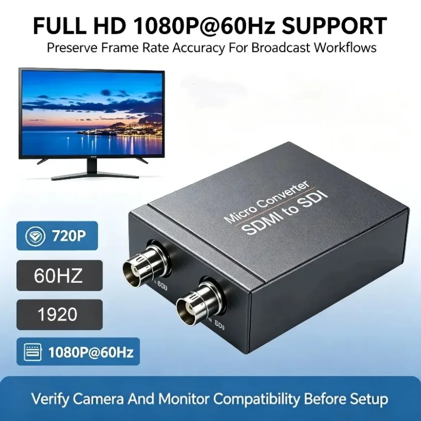 HDMI-Compatible To SDI Video Converter With Loop 3G-SDI 1080P 60Hz Adapter USB Powered For Live Broadcast Optical Transmission