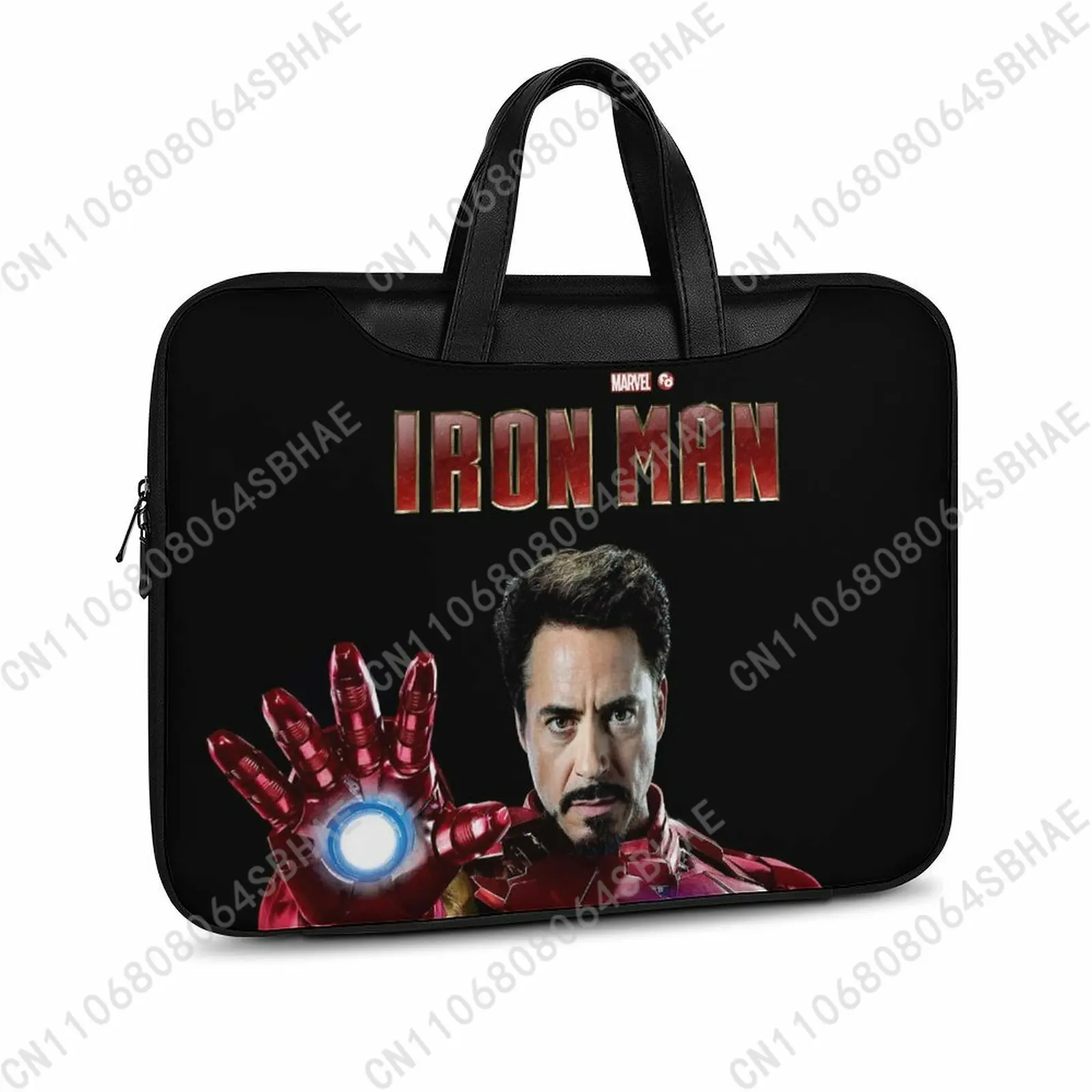 

Marvel Iron Man Custom Leather Briefcase Men Woman Laptop Bag Business Retro Genuine Leather Computer Cosplay