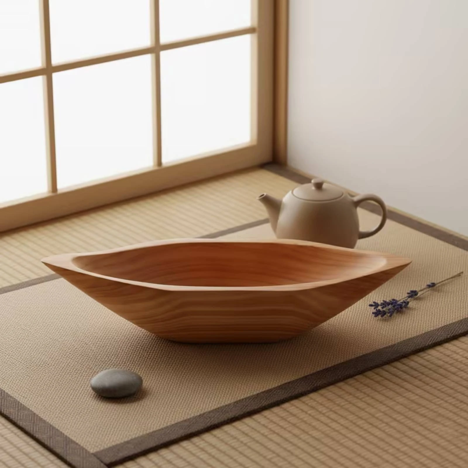 Acacia Wood Tray Interesting Shape Boat-Shaped Tray Wooden Fruit Bowl Ornamental Functional for Dining Table, Home Decor