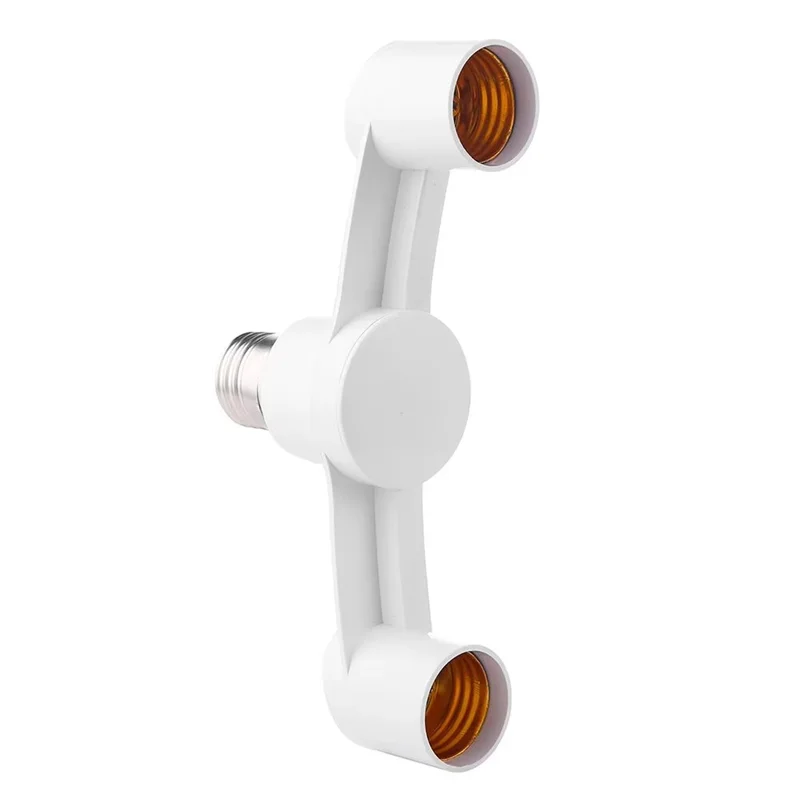 AT63-E27 Light Socket Splitter,2 In 1 Dual Heads Bulbs Lamp Holder,For Home Garage Warehouse Basement Use