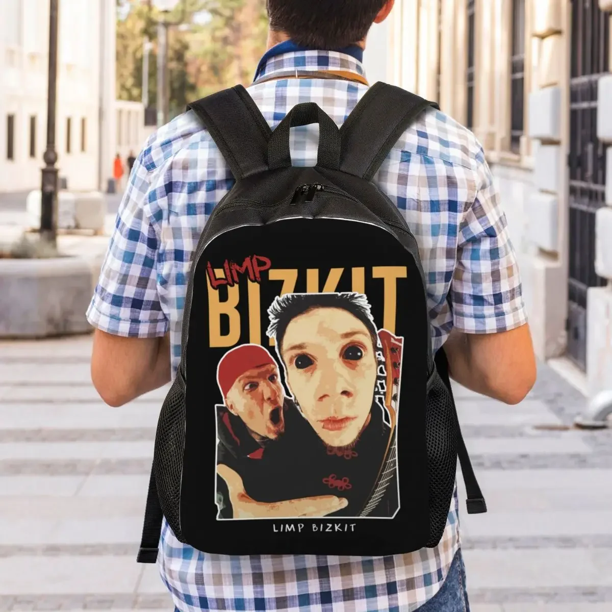 حقائب ظهر مخصصة من Bizkits مصنوعة من المعدن الثقيل للبنين والبنات حقائب سفر للكلية والمدرسة للرجال والنساء تناسب أجهزة الكمبيوتر المحمول مقاس 15 بوصة