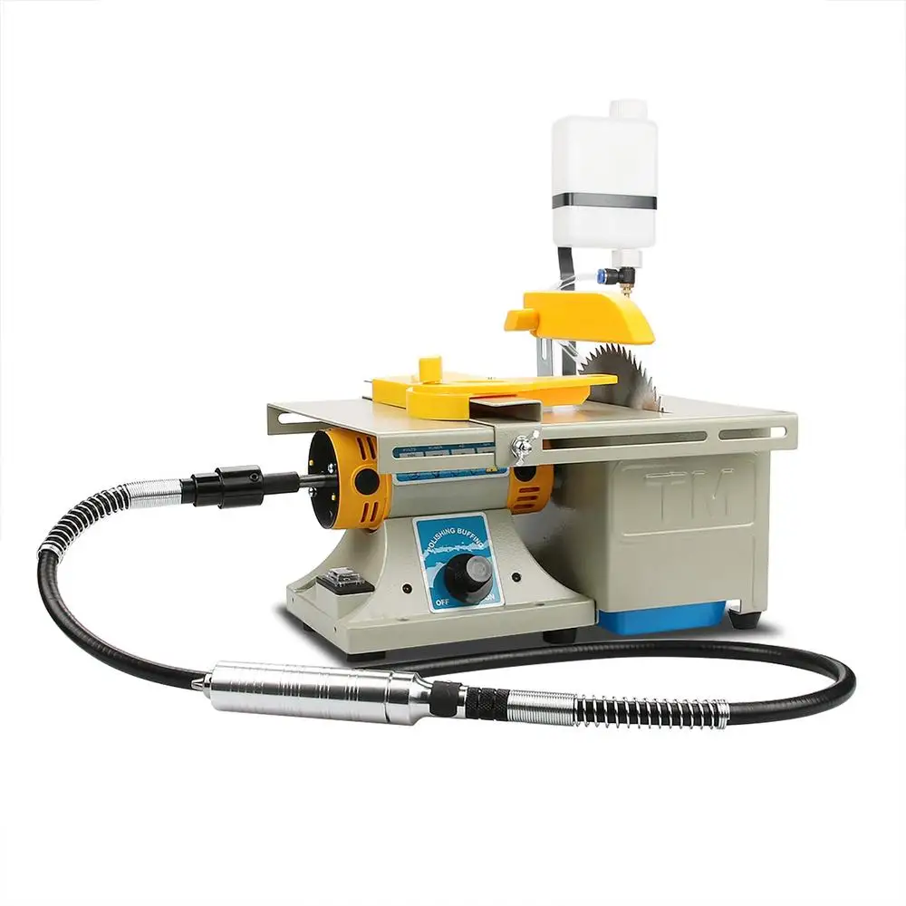 Mini Table Saw Lapidary Equipment DIY Jewelry Polishing Buffer Grinding Machine 0-10000RPM Flexible Shaft Precision Cutting Rock