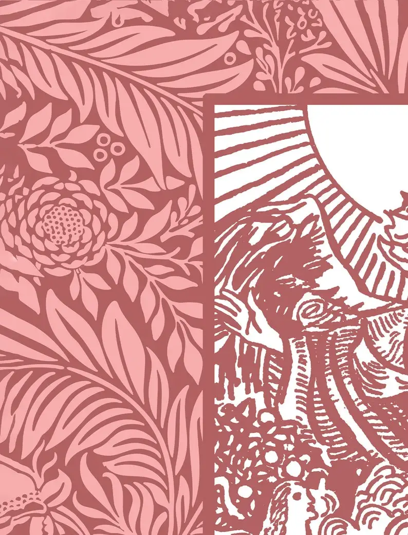 The Lovers Tarot Card Tapestry - Rider Waite The Lovers Pink Tapestry