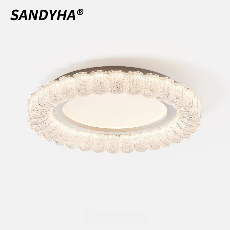 

SANDYHA Circular Acrylic LED Ceiling Light Italian Minimalist Design for Bedroom Living Room Decorative Lighting Fixtures