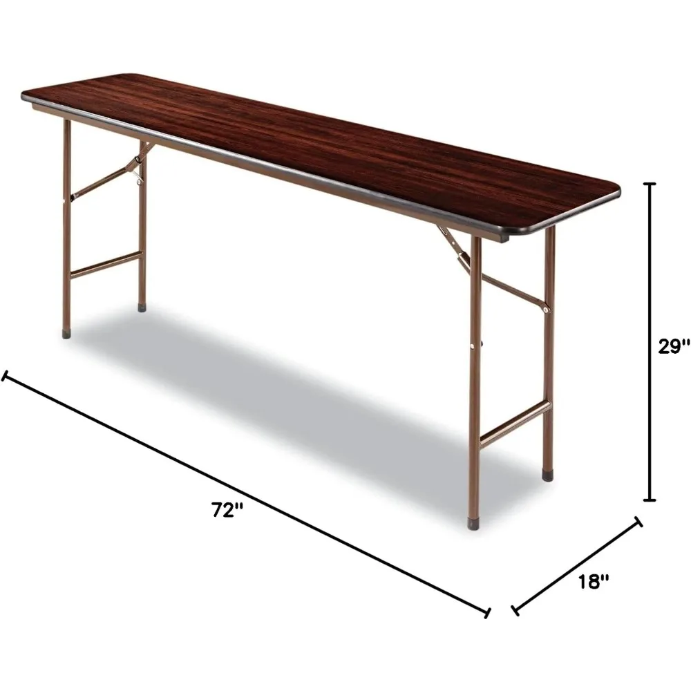 ALEFT727218MY FT727218MY طاولة خشبية قابلة للطي، مستطيلة، 72 وات × 18 دي × 29 ساعة، جوز #2