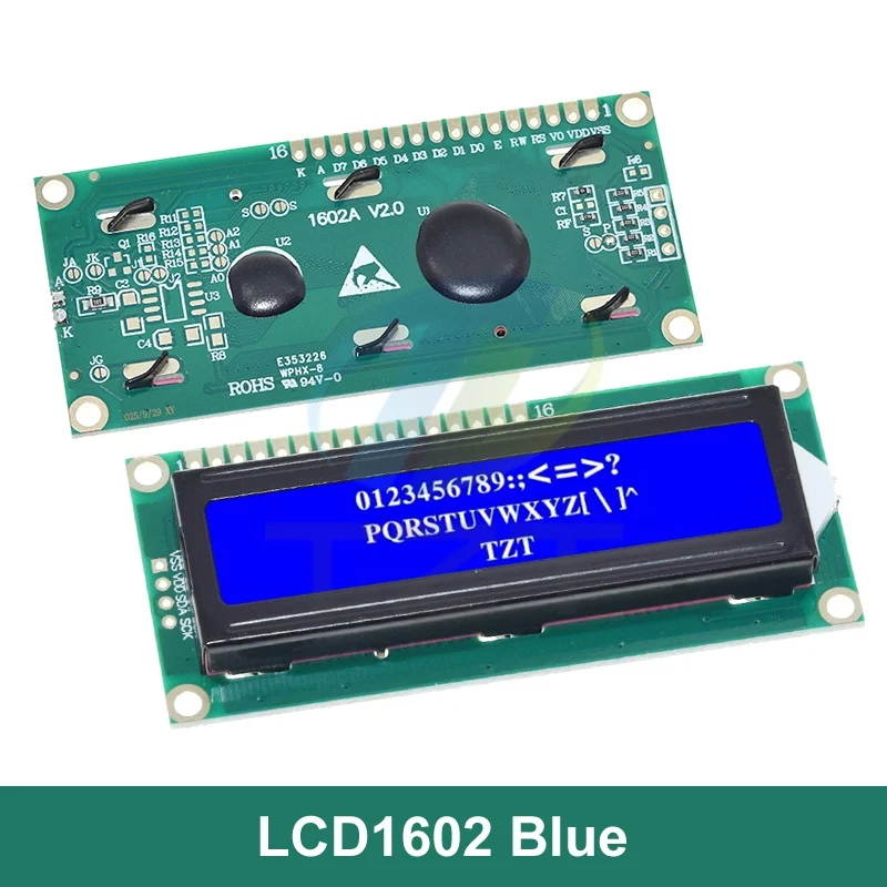 TZT LCD1602 LCD 1602 LCD2004 LCD 2004 LCD12864 LCD0802 Modul Blau Grüner Bildschirm 16x2 20X4 Zeichen LCD-Anzeigemodul HD44780 – Detail 8