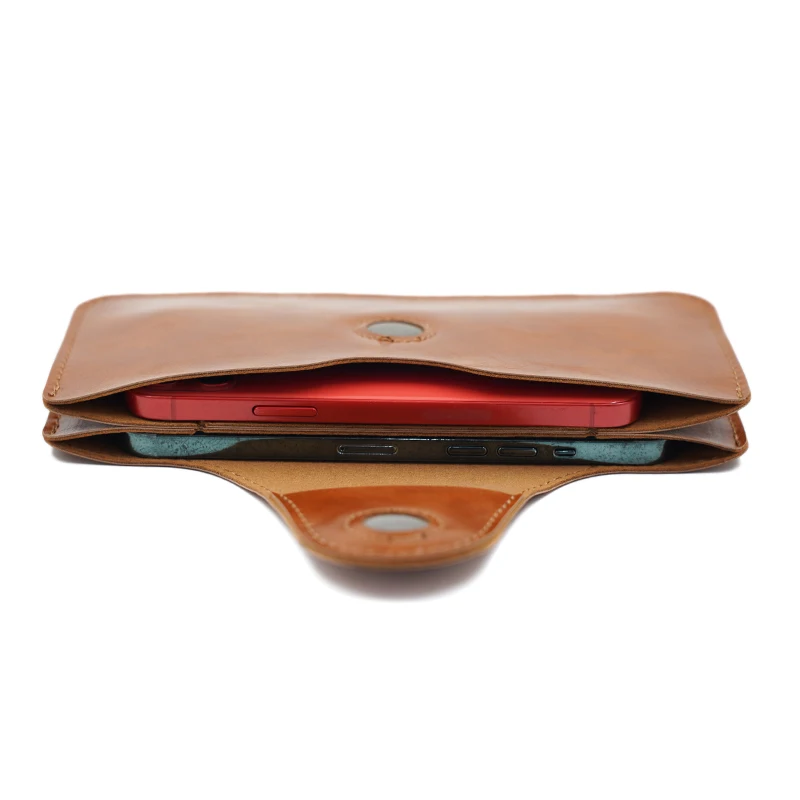 Universal Thin Double Layer Pu Leather Clutch Bag 6.7-6.9 Inch Phone Lightweight Sleeve Small Case for iPhone 17 Pro Max Plus view 5