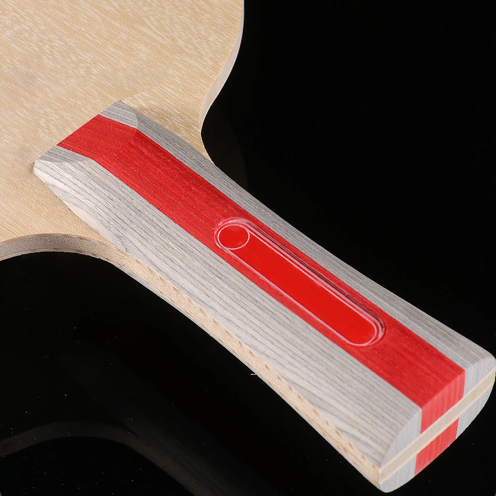 260x150 mm Table Tennis Paddle 5-Layer Wood Core Carbon Reinforced Long Handle for Balanced Offense and Defense