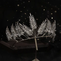 Vintage Handmade Tiara Rhinestone Crystal Tiaras And Crowns For Women Pageant Bridal Wedding Hair Accessories Jewelry Diadem
