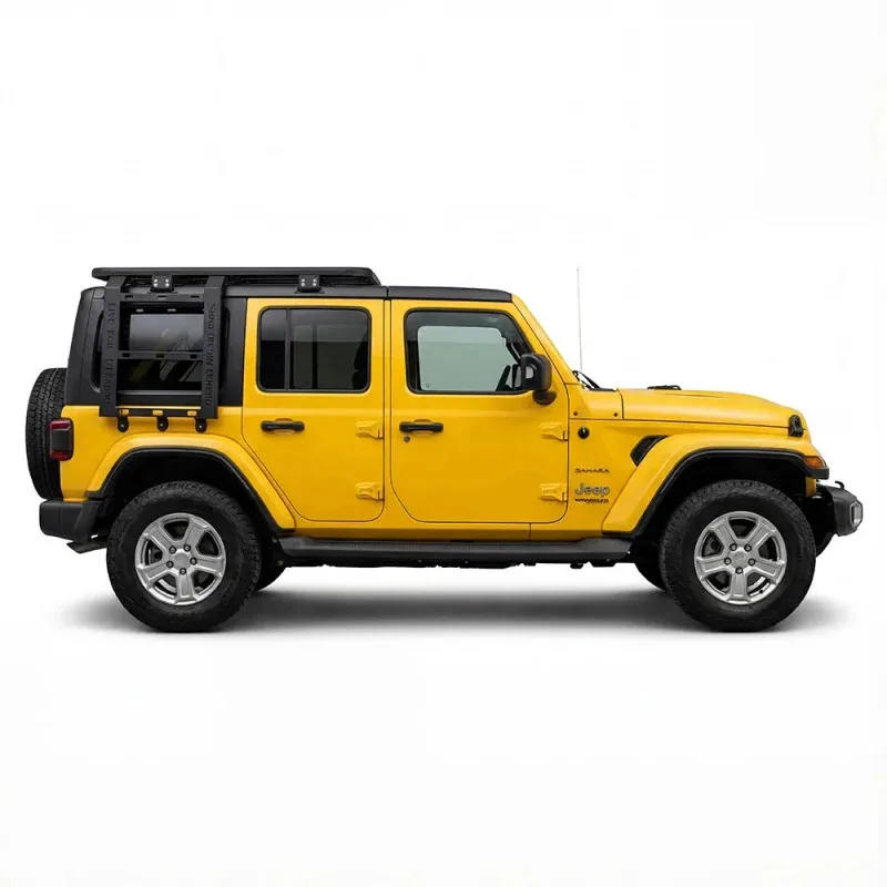 

Factory Hot Selling Aluminum Alloy 4x4 Wrangler JK JL Rooftop Lage Rack - Heavy Duty Car Roof Cargo Basket Frame with Cross Bar