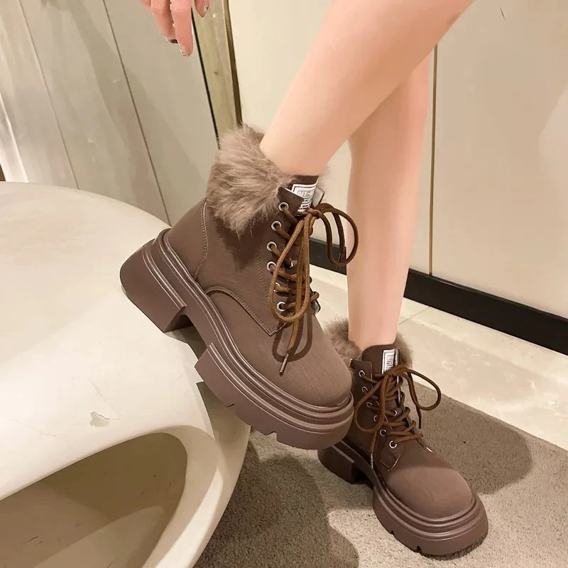 الشتاء المرأة الدافئة أفخم الثلوج الأحذية عالية الجودة الباردة برهان أحذية غير رسمية عالية الجودة الاتجاه بولي Leather جلد النساء حذاء من الجلد بوتاس Mujer #5