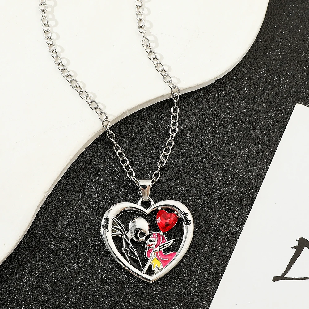 Collar de pesadilla antes de Navidad, figuras de películas de Jack Sally, cadena de suéter, accesorios de joyería de moda, regalos para amantes de los hombres