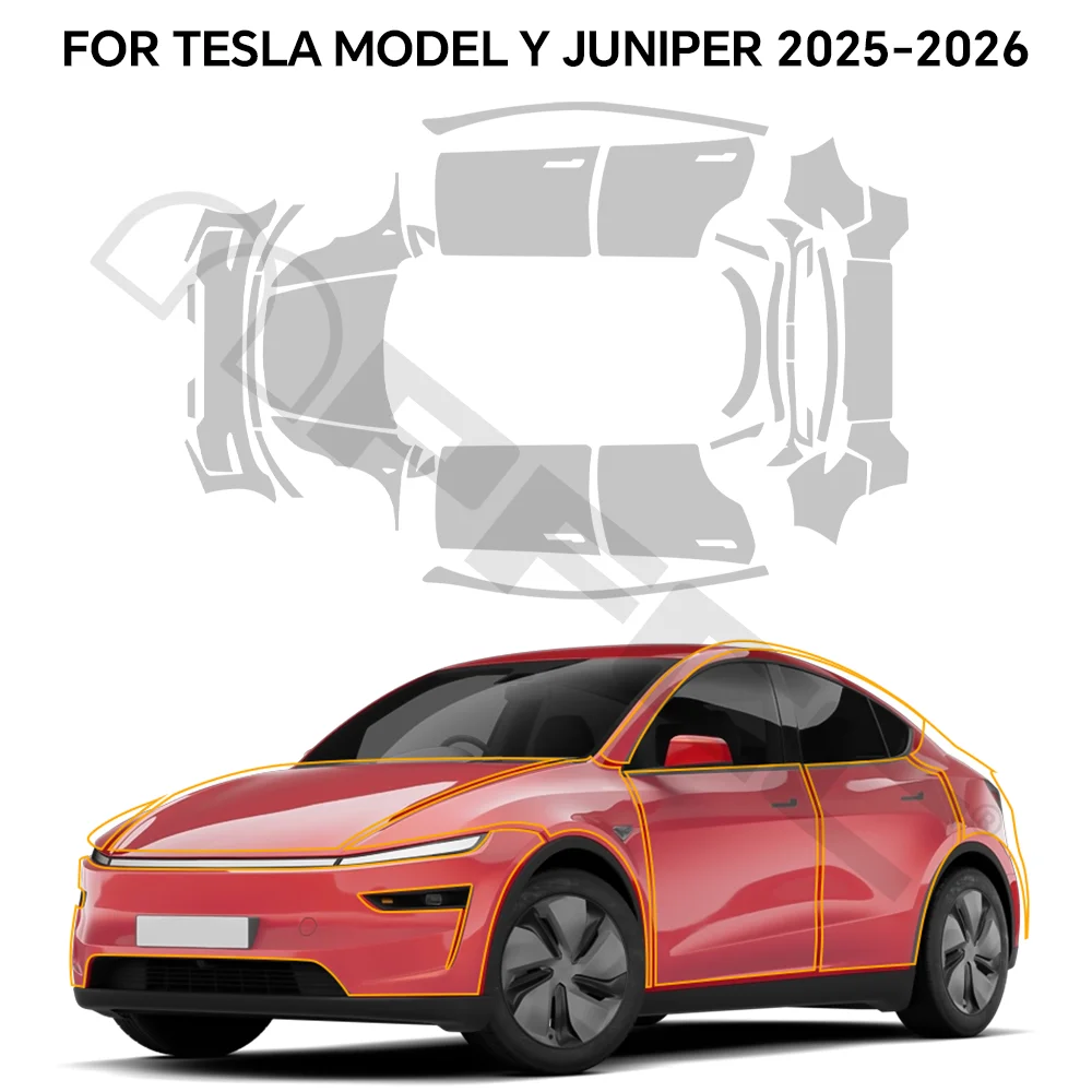 

Matte Clear Pre-cut PPF For Tesla Model Y Juniper 2025 2026 TPU Paint Protection Film Car Body Anti-Scratch Cover 9Mil Clear Bra