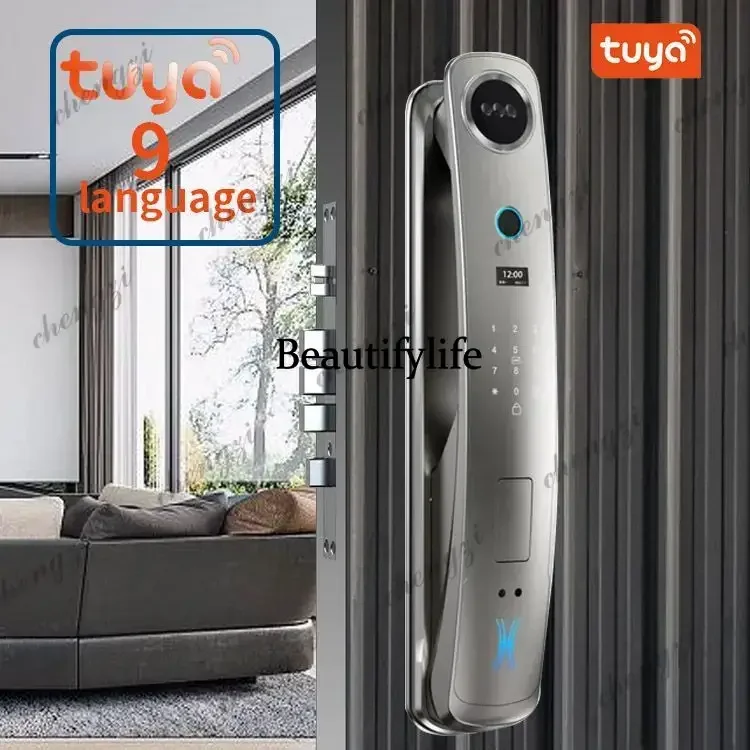 Smart door lock Automatic fingerprint password lock facial recognition Home anti-theft door lock