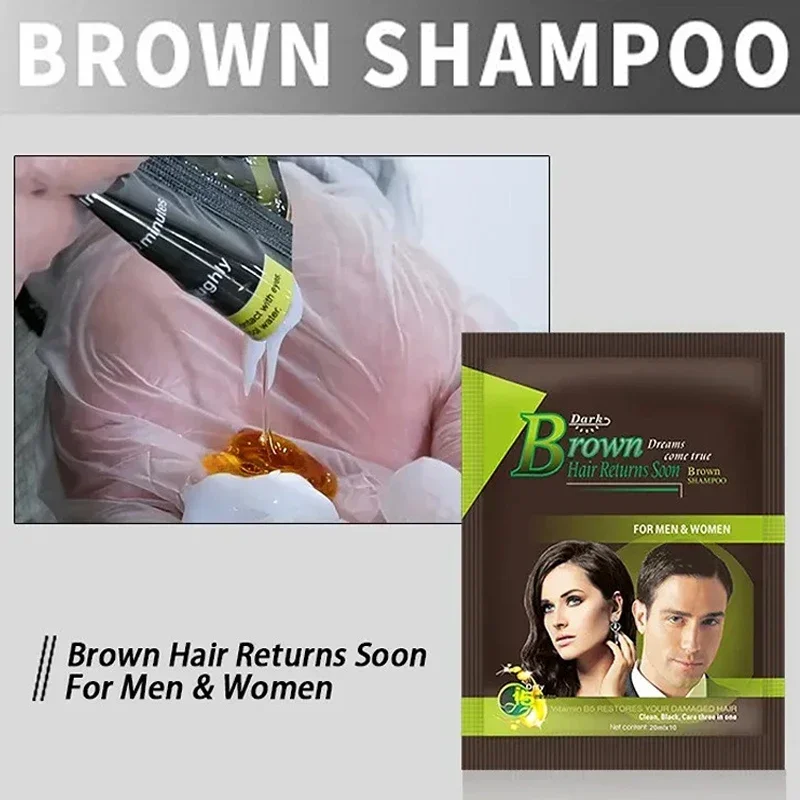 

Black Hair Shampoo Dark brown 5 Mins Dye Hair Into Black Herb Natural Faster Hair Restore Colorant