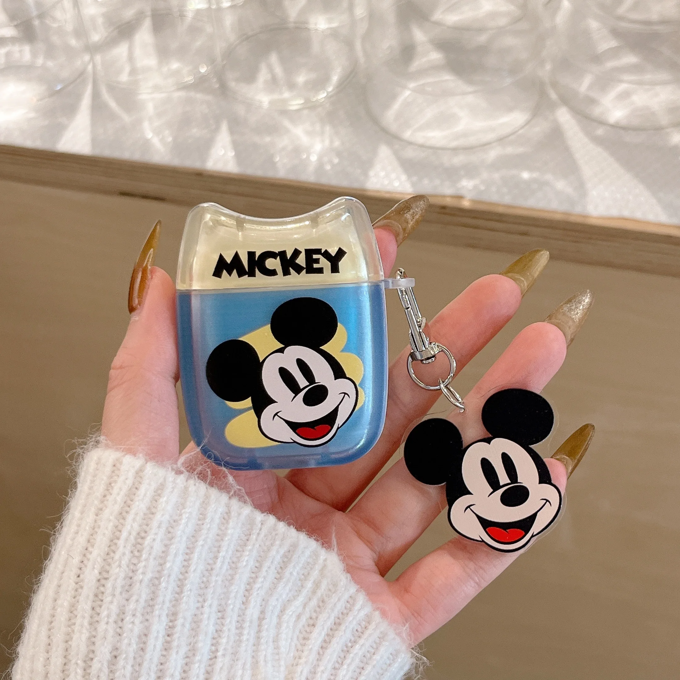 Girls like presents Cat ears Cute Mickey Mouse Cartoon Disney Animation For Airpods 4,1,2,3,Pro,Pro2 Anti-drop Headphone Case