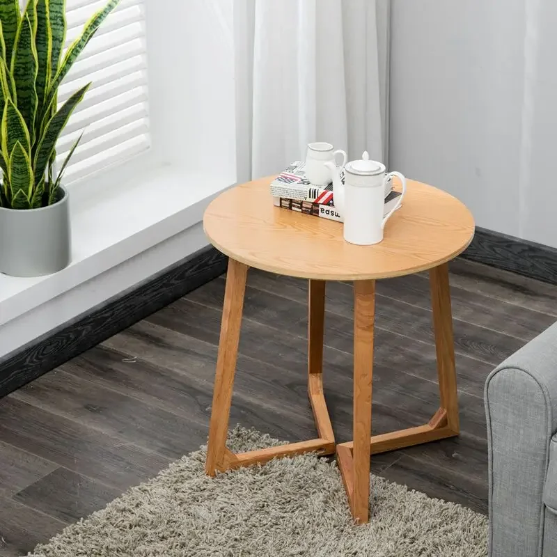 

Japanese Solid Wood Coffee Table Nordic Small Modern Minimalist Side Table Circular Table for Drinking Tea Living Room Furniture