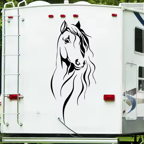 Horse Pet Animal Truck Car Sticker Decal for Hood Windshield Bumper Camper RV Caravan Motorhome Offroad Auto Vinyl Decor