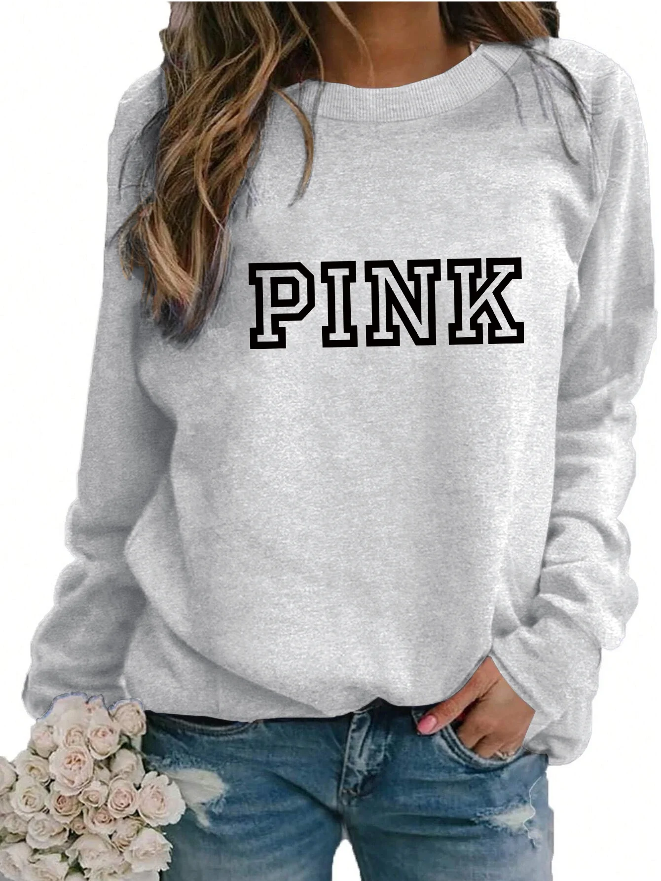 Pullover Round Neck Long Sleeve Casual Winter Autumn Sportswea  Fashion Women\'s Hoodie SweatshirtSolid Color Pullove