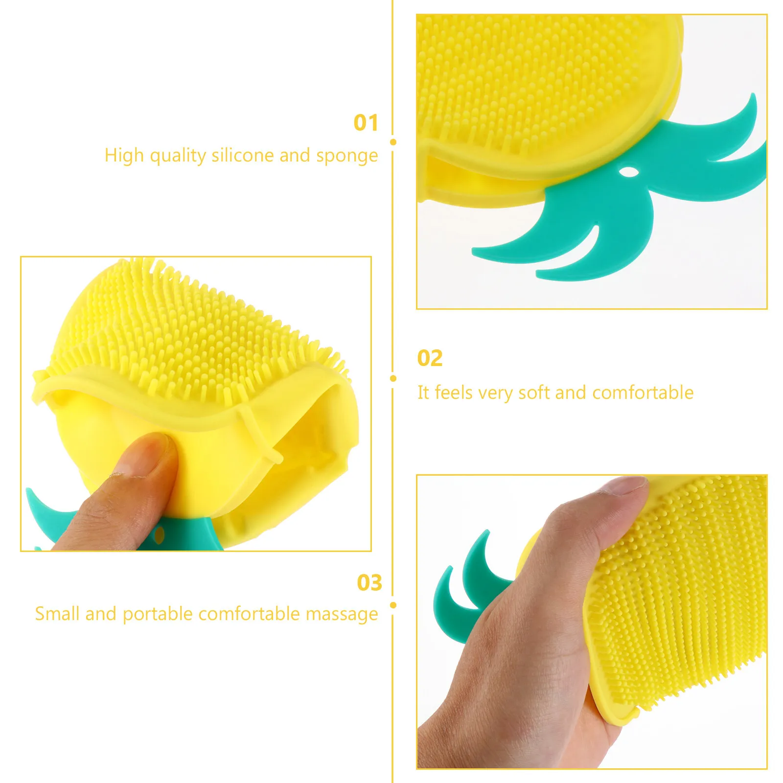 Silicone Baby Bath Brush Cartoon Shape Soft Shower Scrubber for Newborn Toddler Kids Bath Exfoliating Massage Baby Shower Brush