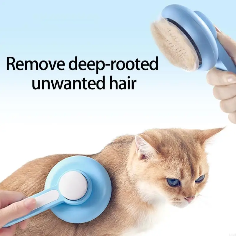 

For Shedding Control And Coat Care Pet Deshedding Brush With Massage Function ABS Cats Grooming Tool