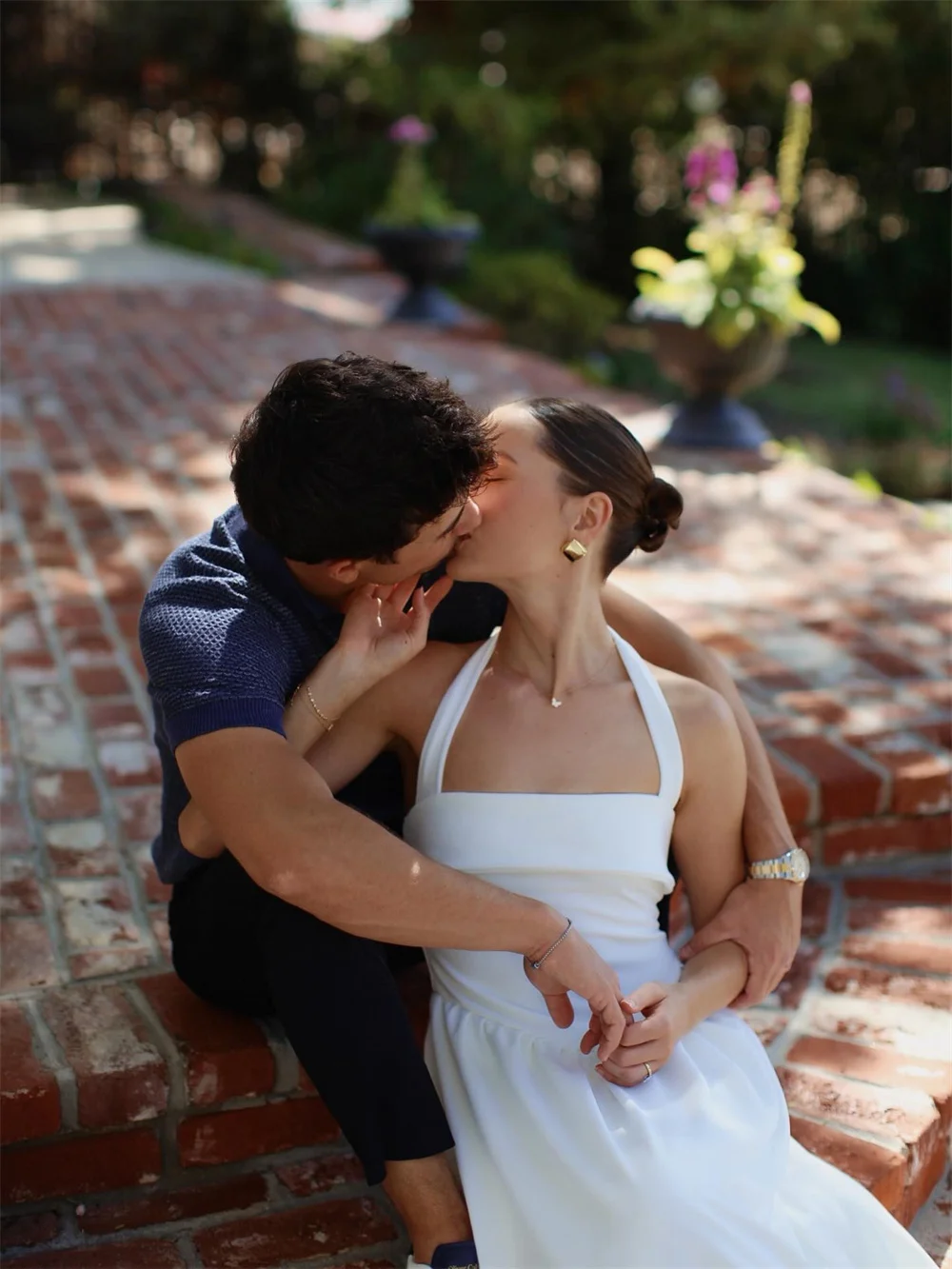 Kyoto Aangepaste Witte Eenvoudige Halter A-lijn Trouwjurk Elegante Mouwloze vestidos de noche Vloerlengte Formele Avond 2025