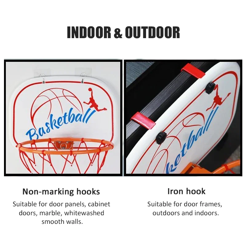 25/30/35cm Kids Basketball Hoop Indoor Outdoor No Need To Punch Holes Basketball Rim Hanging Basketball Net Training Equipment