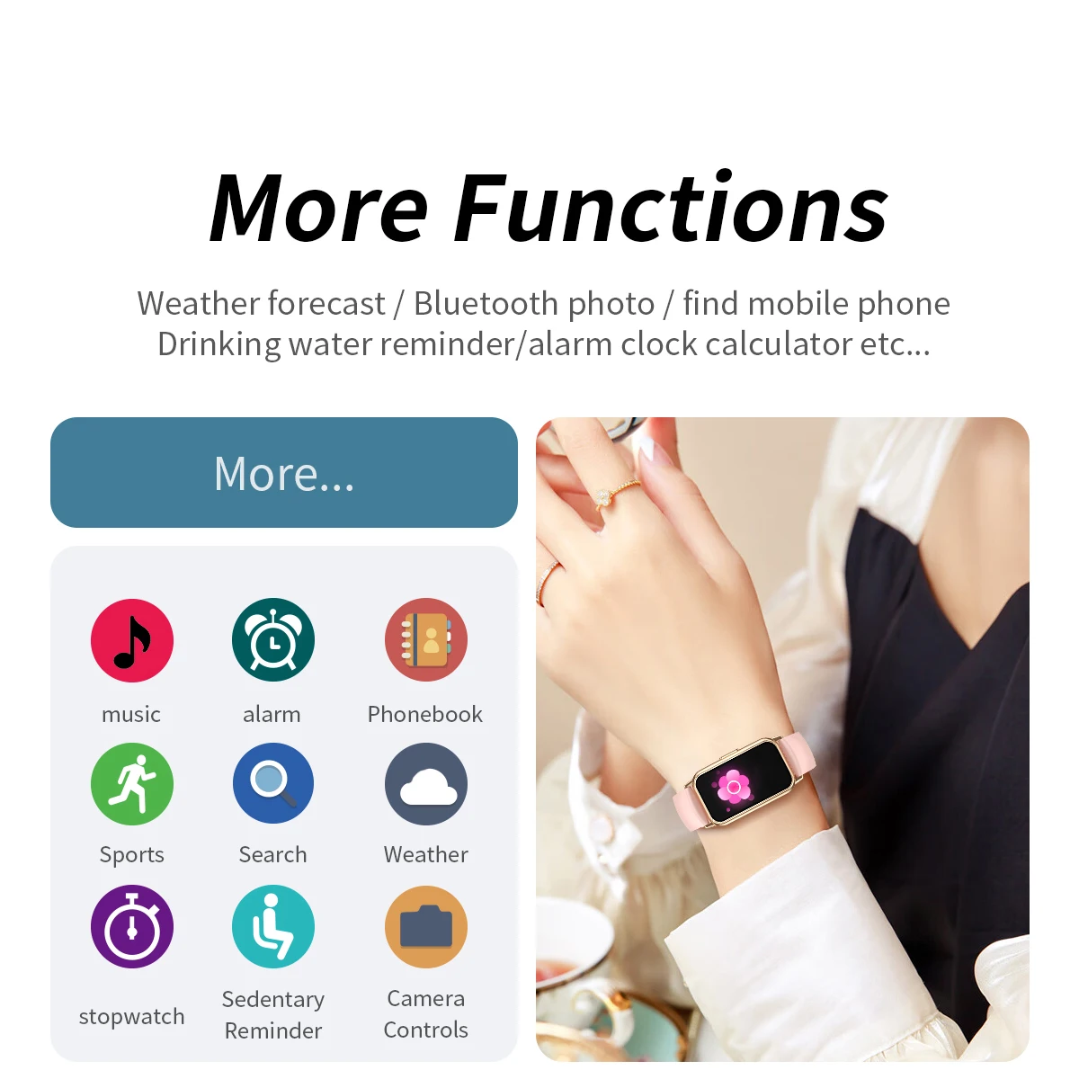 

Fashion Blue Tooth Call Smart Watches Woman Sports Waterproof Smartwatch Curved Screen Health Monitoring Information Reminder
