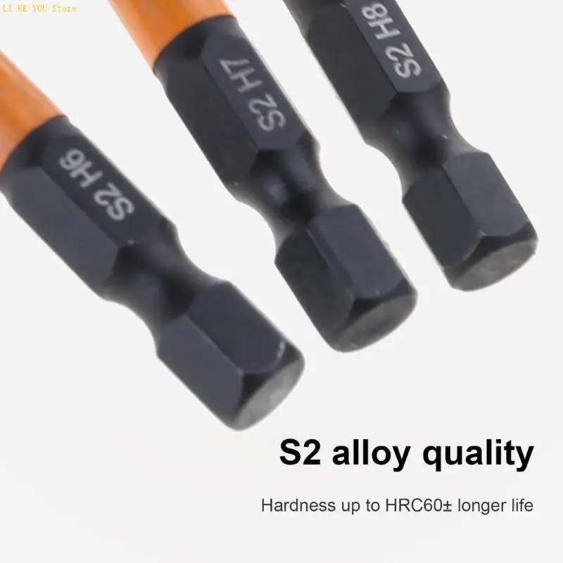 W3JE 10Pcs 드릴 비트 육각 머리 강철 1/4 "육각 비트 세트 100mm 긴 자기 스크루 드라이버 비트 렌치 드릴 비트 세트