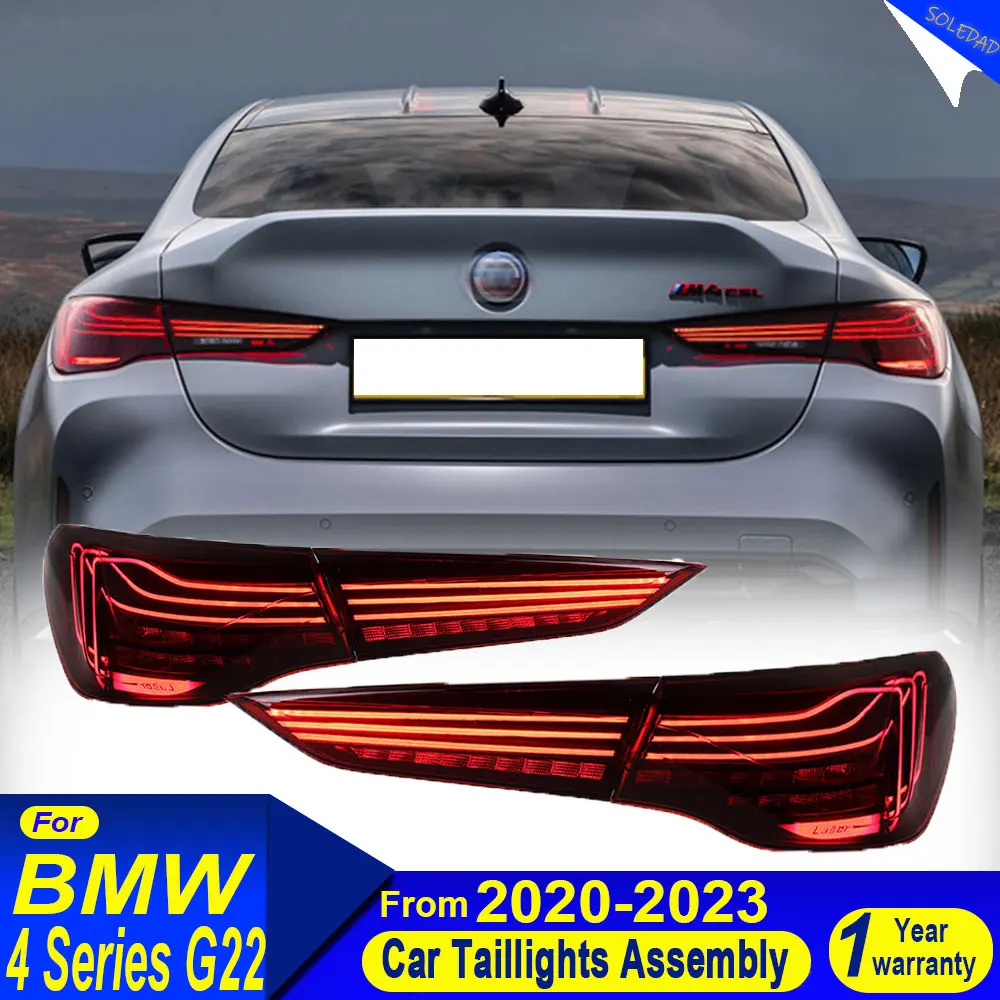 Car Taillight Assembly LED Dynamic Tail Light For BMW 4 Series G22 G23 G26 M4 2020 2021 2022-2023 CSL brake light backup light