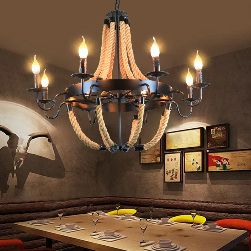 Italienische Kreative Designer-Seil-LED-Pendelleuchte für Restaurant, Café, Schlafzimmer, Ferienhaus, Hotel-Dekor-Beleuchtung