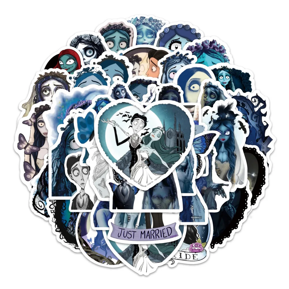 

10/50PCS Cartoon Animation Movie Corpse Bride Stickers Fun Graffiti Decorative Toys Gifts Decorative Motorcycle Refrigerator