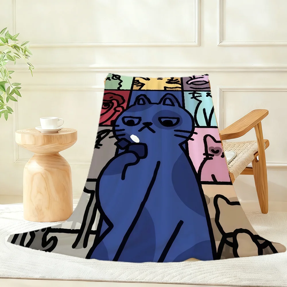 Cozy Cat Blanket Throw Super Cosy Plush Living Room Sofa Couch Childish Birthday Gifts