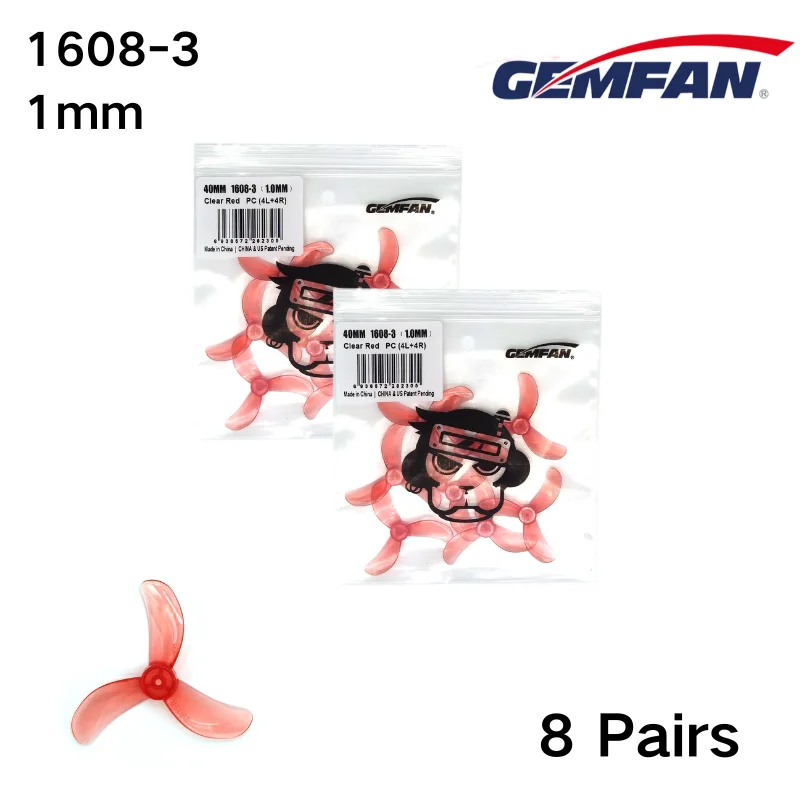 40mm Mini Propeller 3 Blade 4 Blade 1608-3 1609-4 Props PC voor FPV Quad Multirotor 8 Paar/16 Stuks Gemfan Nieuwe Paddle RC Accessoires