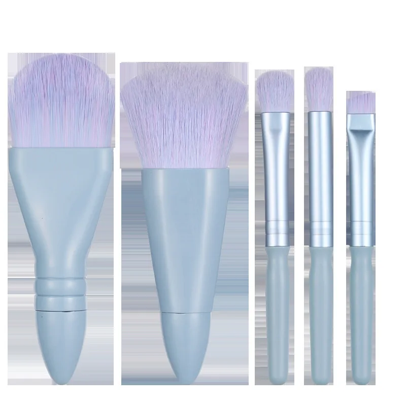 New Travel Makeup Brush with Mirror Set Soft hair Loose powder eye shadow brush portable