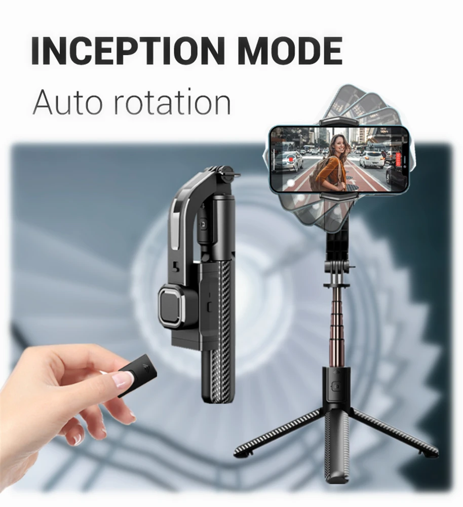 Handheld Gimbal for Smartphone 1-Axis Stabilizer Selfie Stick Tripod for Mobile Phone Wireless Control Shooting Phone Holder