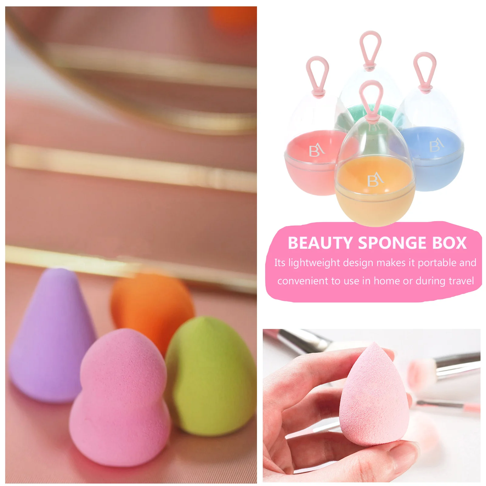 

12pcs Makeup Sponge Box Small Storage Case Beauty Egg ganizer PP Material Moisture Proof Mold Resistant Supplies