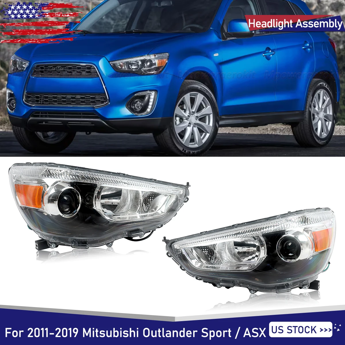 

Led Headlight Assembly For 2010-2019 Mitsubishi ASX Outlander Sport Headlamp Passenger or Driver Side Replace 8301C225/ 8301C226