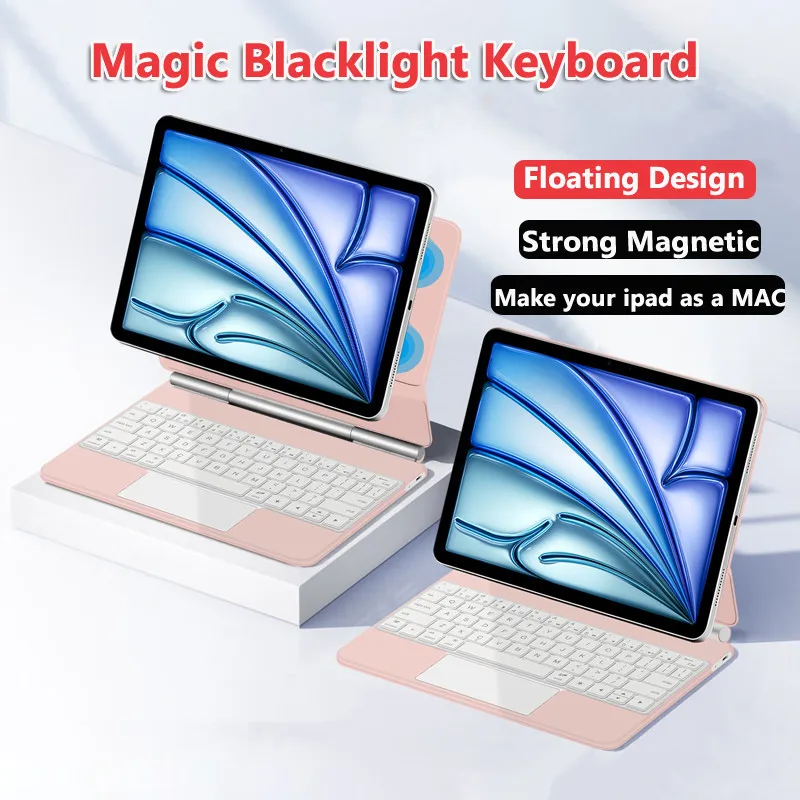 

Magic Touchpad Keyboard Case for IPad Air 11 2024 Air 6 5 4 10.9 Pro 11 2022-2018 Super Magnet Floating Blacklit Keyboard Cover