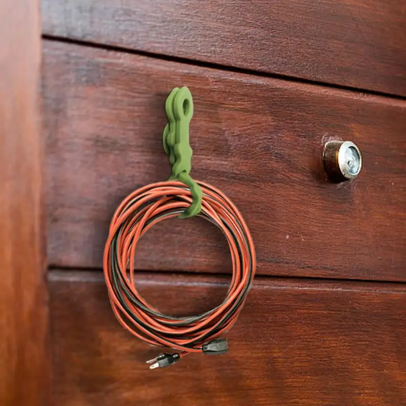 Charging Cable Organizer 5pcs Soft Silicone Cord Ties Reusable Cable Organizer With Suction Cup Multipurpose Cord Organizer For