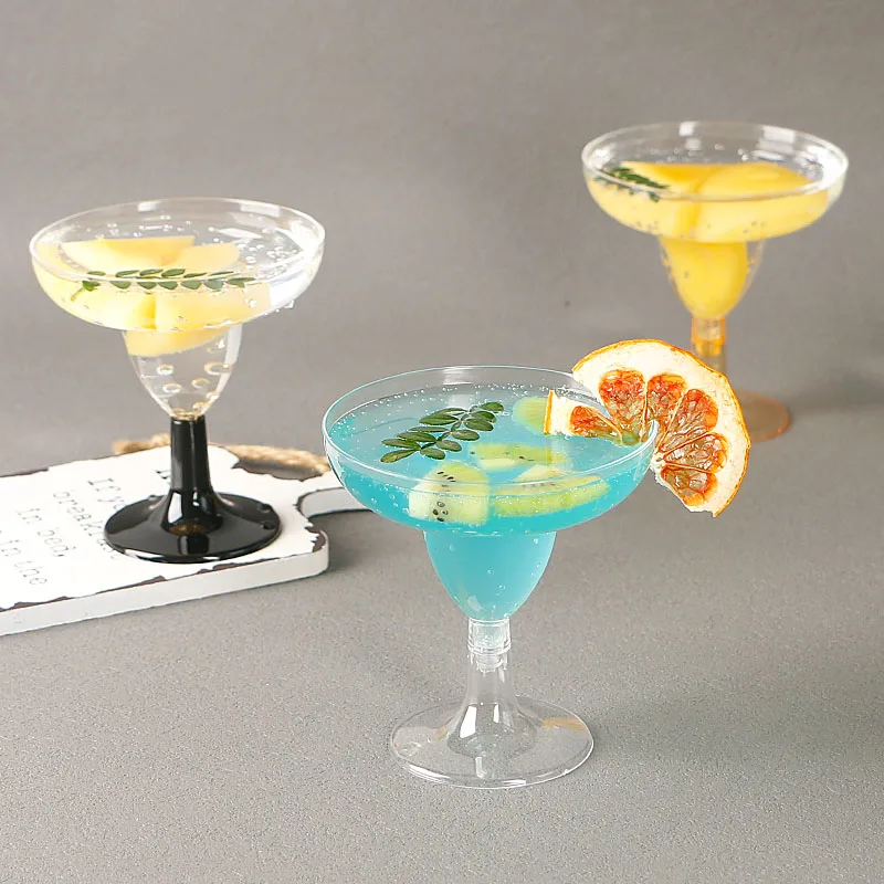 

50pcs Goblet Champagne Cup Pudding Ice Cream Cup Disposable Plastic Transparent Creative Small Wine Glass Dessert Table Cups