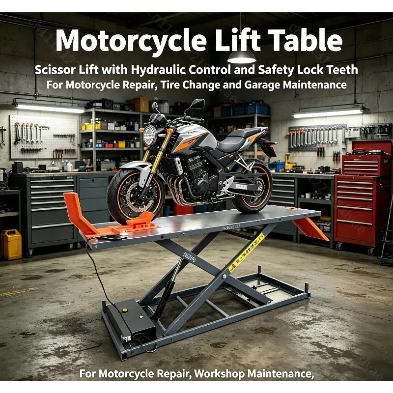 Heavy‑Duty Electric Motorcycle Lift Stand Electric Repair Support Frame For Locomotive Scooter Maintenance Service Workshop