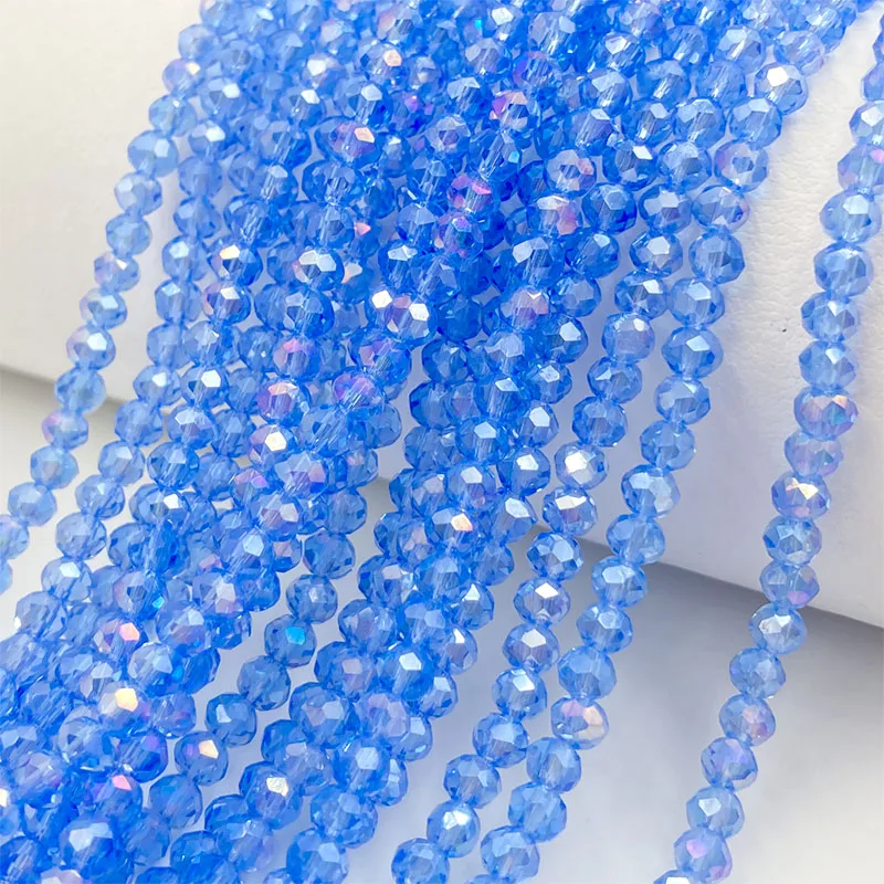 Glass Beads 2 3 4 6 8mm for Jewelry Making Flat Faceted Rondelle Loose Spacer Crystal Beads for Bracelets Necklace DIY #8651