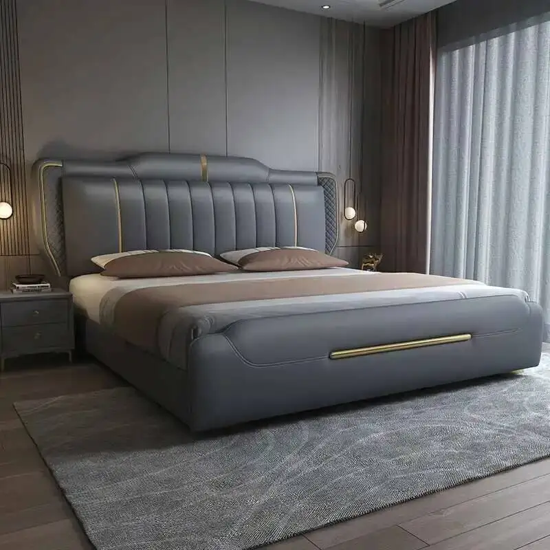 

Italian Bed Modern Simple Double Light Luxury Design Princess Bed Queen Bedroom Japanese Letto Matrimoniale Salon Furniture