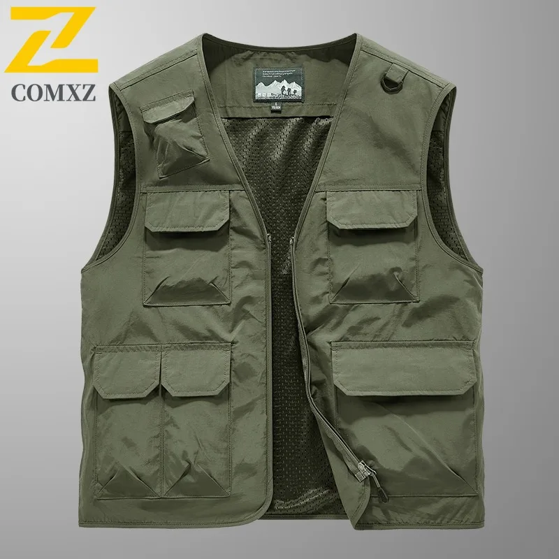 

Men' American style Tactical Vest Summer Multi-Pocket Waterproof Windproof Outdoor Photography Fishing Streetwear Lightweight