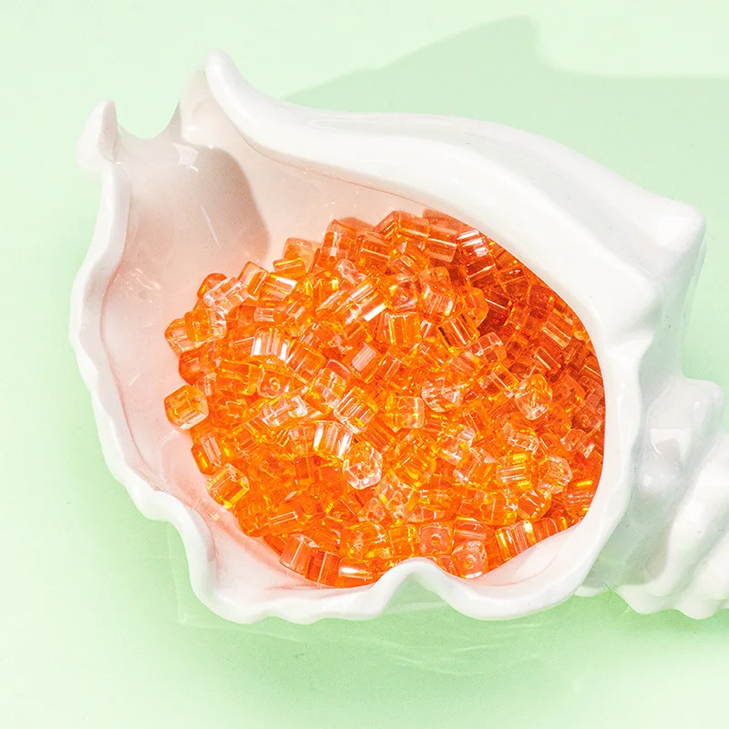 50 قطعة 7 مللي متر الزجاج DIY الخرز سيمفونية التغيير التدريجي المواد اليدوية السكر مكعب الأرز الخرز صنع سوار مجوهرات اكسسوارات