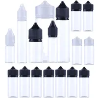 5Pcs Mini 10ml-120ml Empty Clear Plastic Dropper Bottles with Long Tip Stopper & Childproof Caps Mini Travel Sample Containers